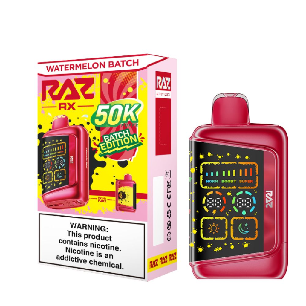 RAZ RX Dew Edt. 50K Disposable Watermelon Batch with packaging