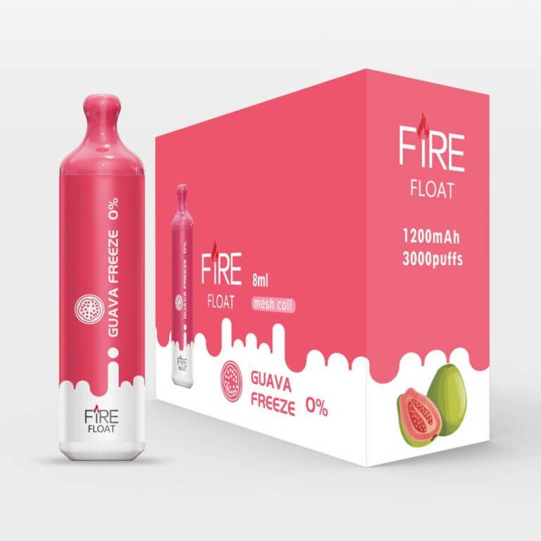 Fire Float Zero Nicotine 3K Disposable Guava Freeze with packaging