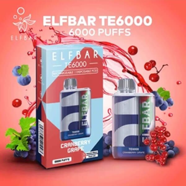 Elf Bar 6K Disposable - Cranberry Grape with packaging