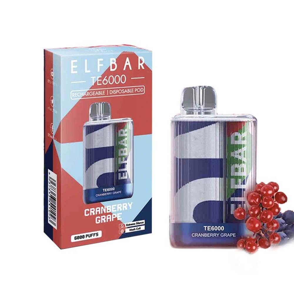 Elf Bar 6K Disposable - Cranberry Grape with packaging
