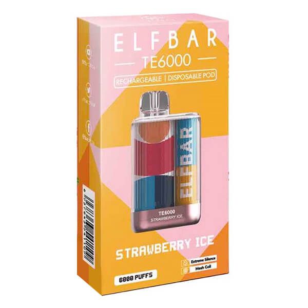 Elf Bar 6K Disposable - Strawberry Ice with packaging
