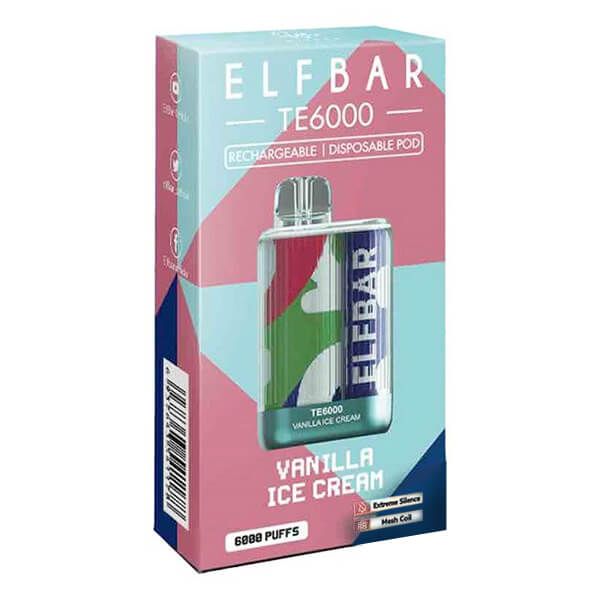 Elf Bar 6K Disposable - Vanilla Ice Cream with packaging
