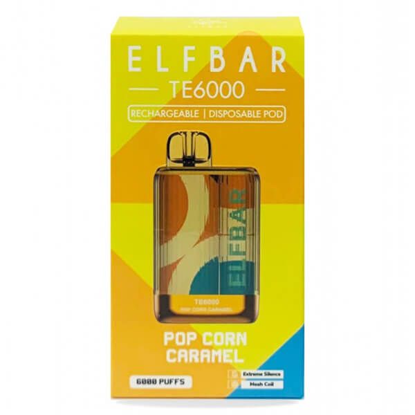 Elf Bar 6K Disposable - Popcorn Caramel with packaging
