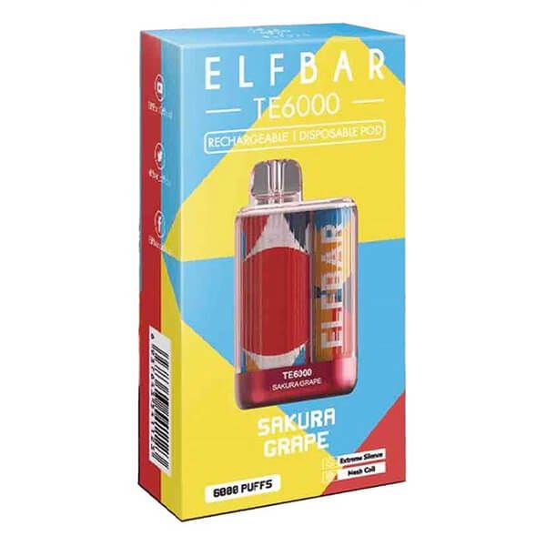 Elf Bar 6K Disposable - Sakura Grape with packaging