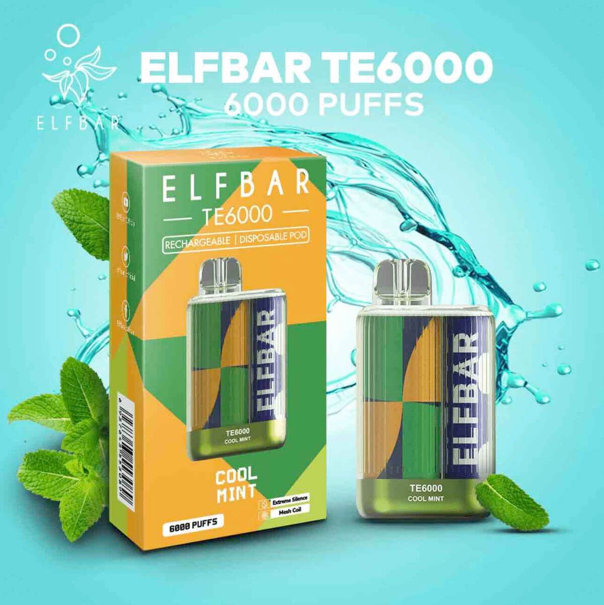 Elf Bar 6K Disposable - Cool Mint with packaging
