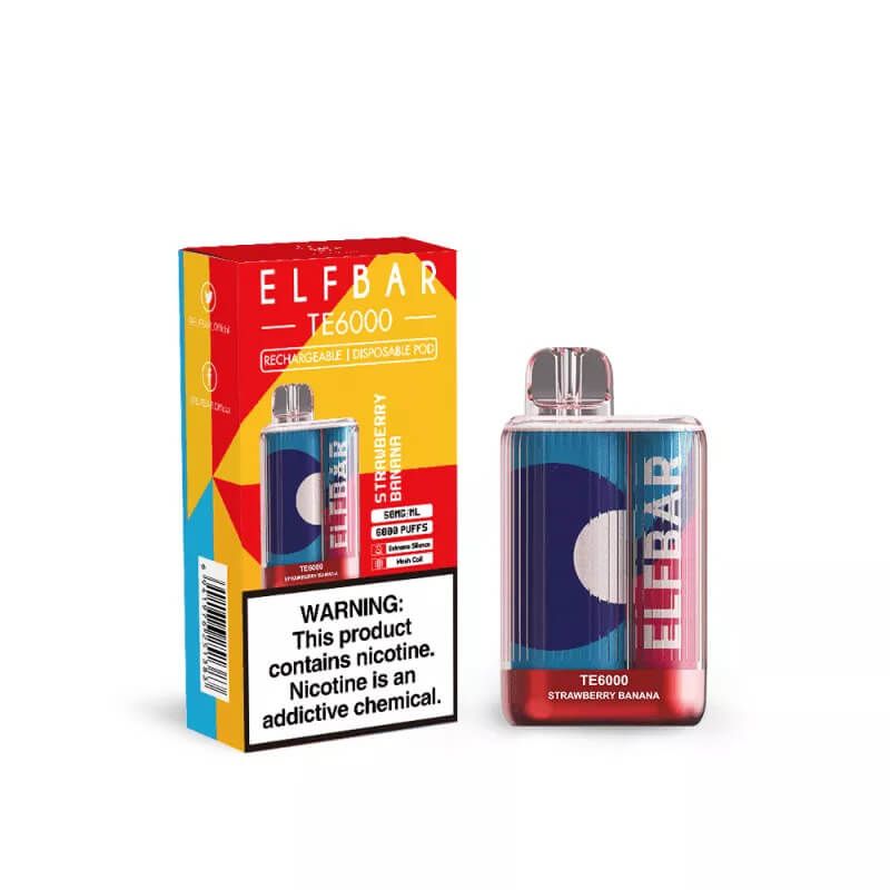 Elf Bar 6K Disposable - Strawberry Banana with packaging