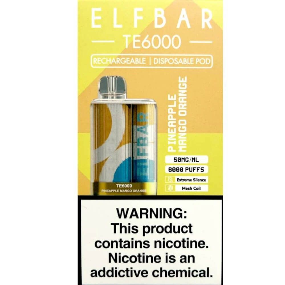 Elf Bar 6K Disposable - Pineapple Mango Orange with packaging