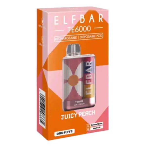 Elf Bar 6K Disposable - Juicy Peach with packaging