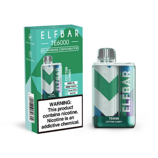 Elf Bar 6K Disposable - Cotton Candy with packaging