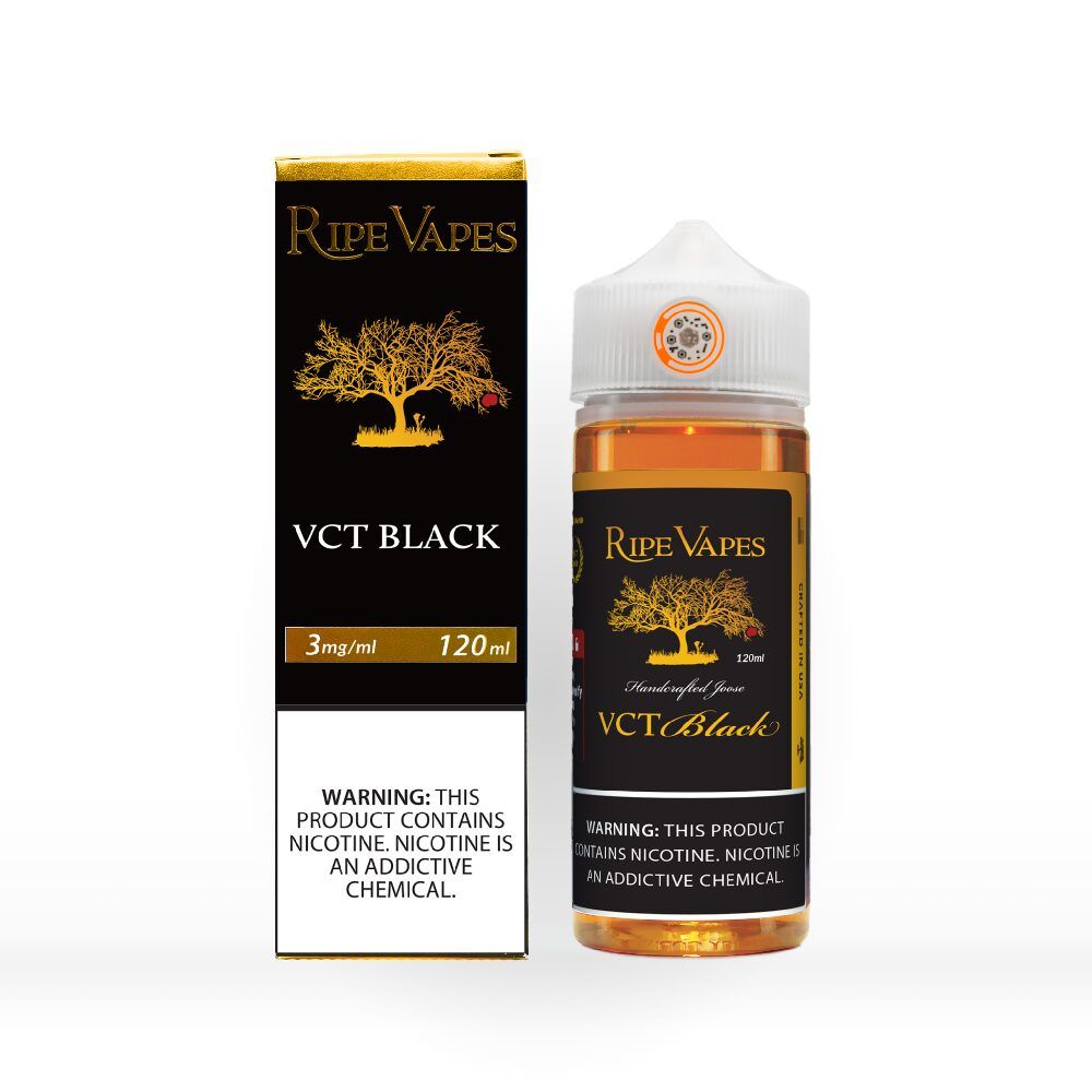 Ripe Vapes - VCT Black - 120mL with packaging