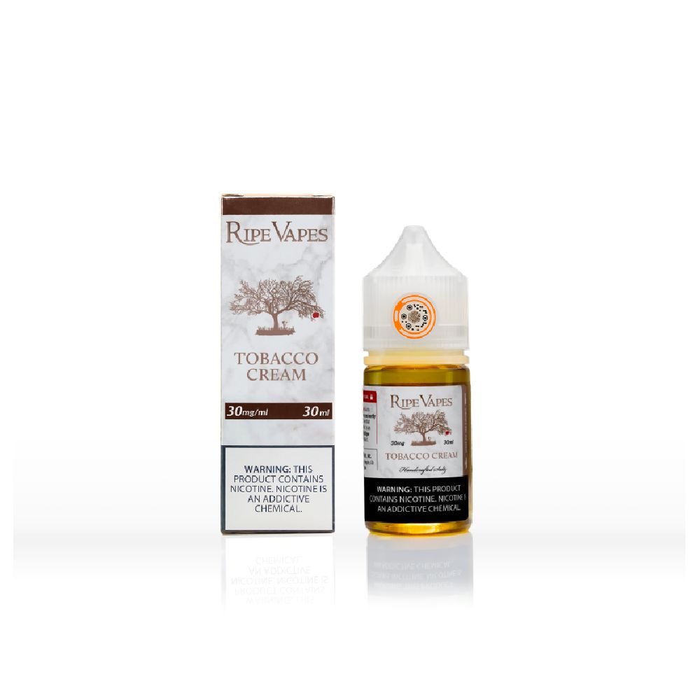 Ripe Vapes - Tobacco Cream - 30mL Salts with packaging