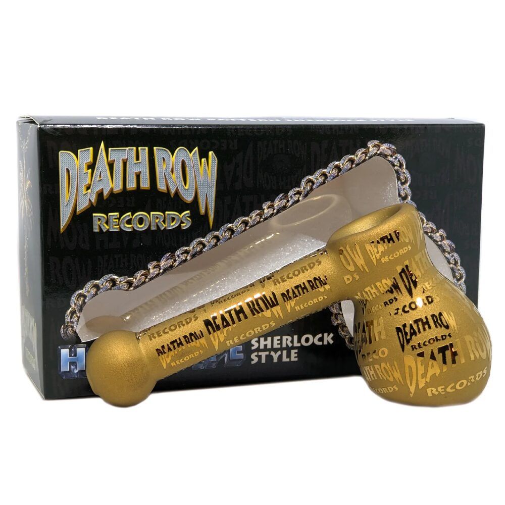 Death Row Records (Hand Pipe) 6" Full Metallic Etched Hammer Gold with packaging