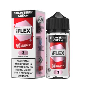 Juice Head iFlex Nixodine - Strawberry Cream - 100mL 3mg with packaging