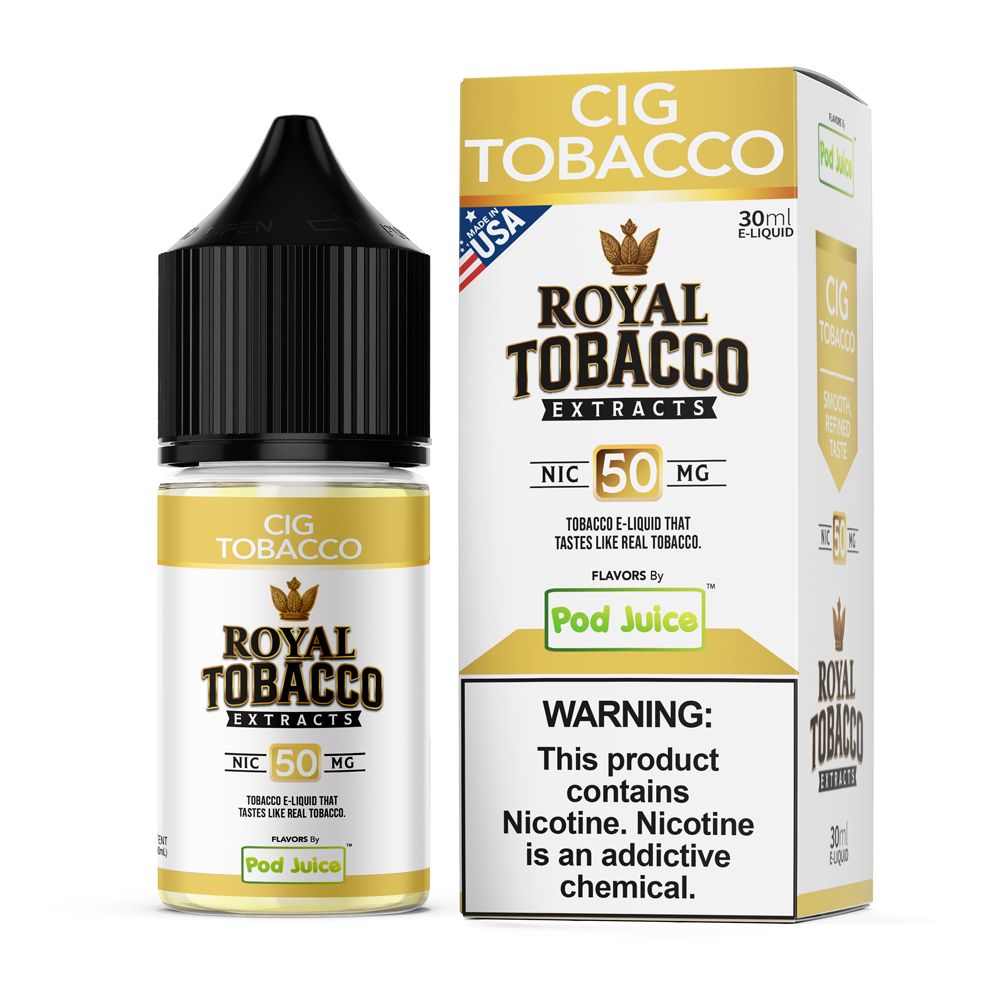 Pod Juice x Royal Tobacco Extracts - Cig Tobacco - 30mL Salts thumbnail