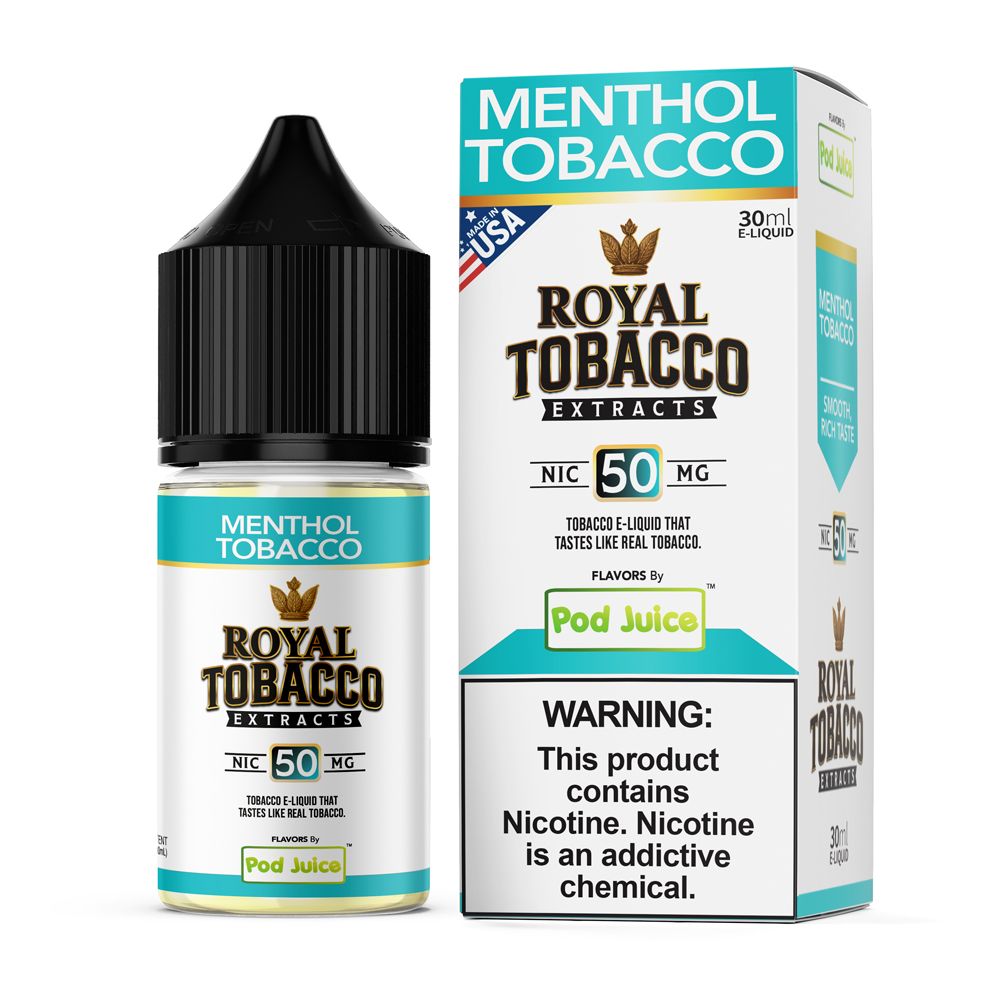 Pod Juice x Royal Tobacco Extracts - Menthol Tobacco - 30mL Salts thumbnail