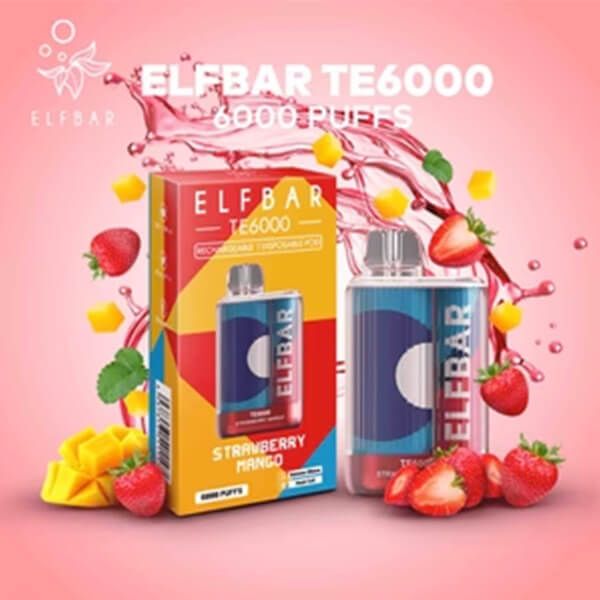 Elf Bar 6K Disposable - Strawberry Mango with packaging