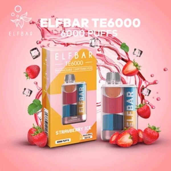 Elf Bar 6K Disposable - Strawberry Ice with packaging
