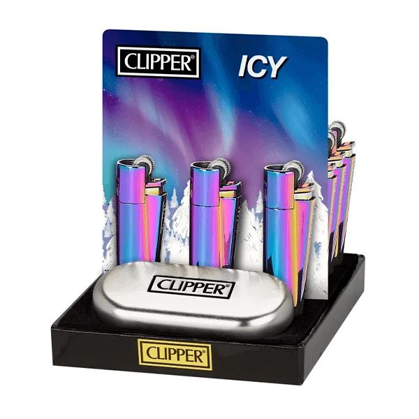 Clipper (DSPLY 12pc)(Lighter) CMP11 Metal Flint icy packaging