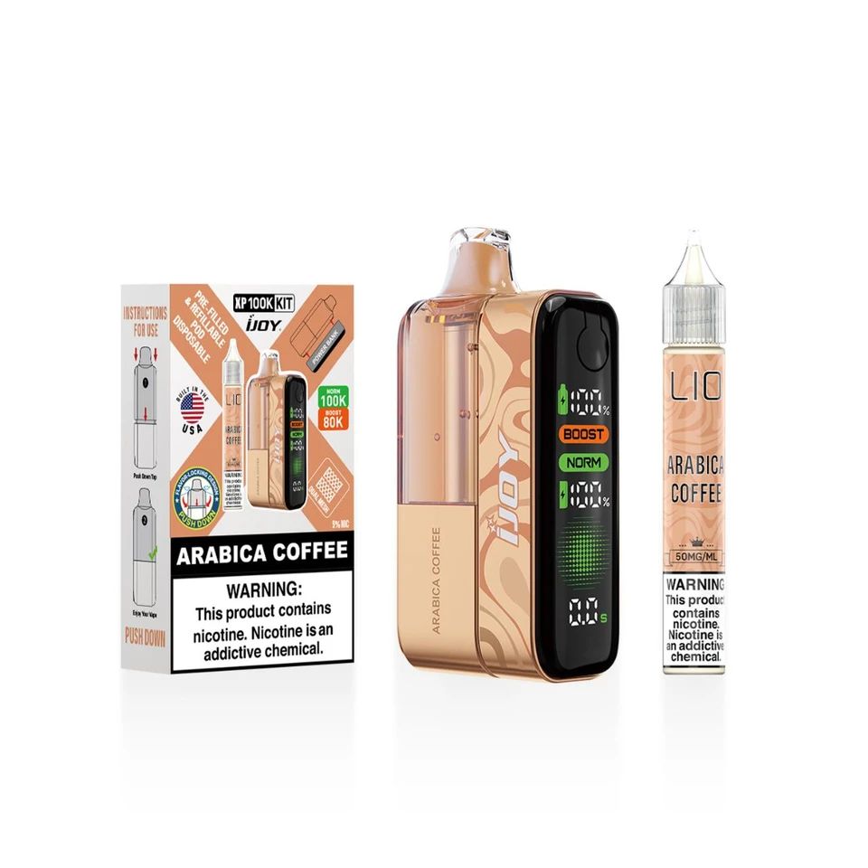 iJoy XP100K Disposable + 15mL (LIQ Salt) Arabica Coffee with packaging
