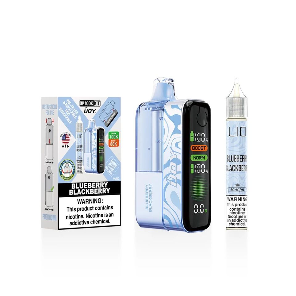 iJoy XP100K Disposable + 15mL (LIQ Salt) Blueberry Blackberry with packaging