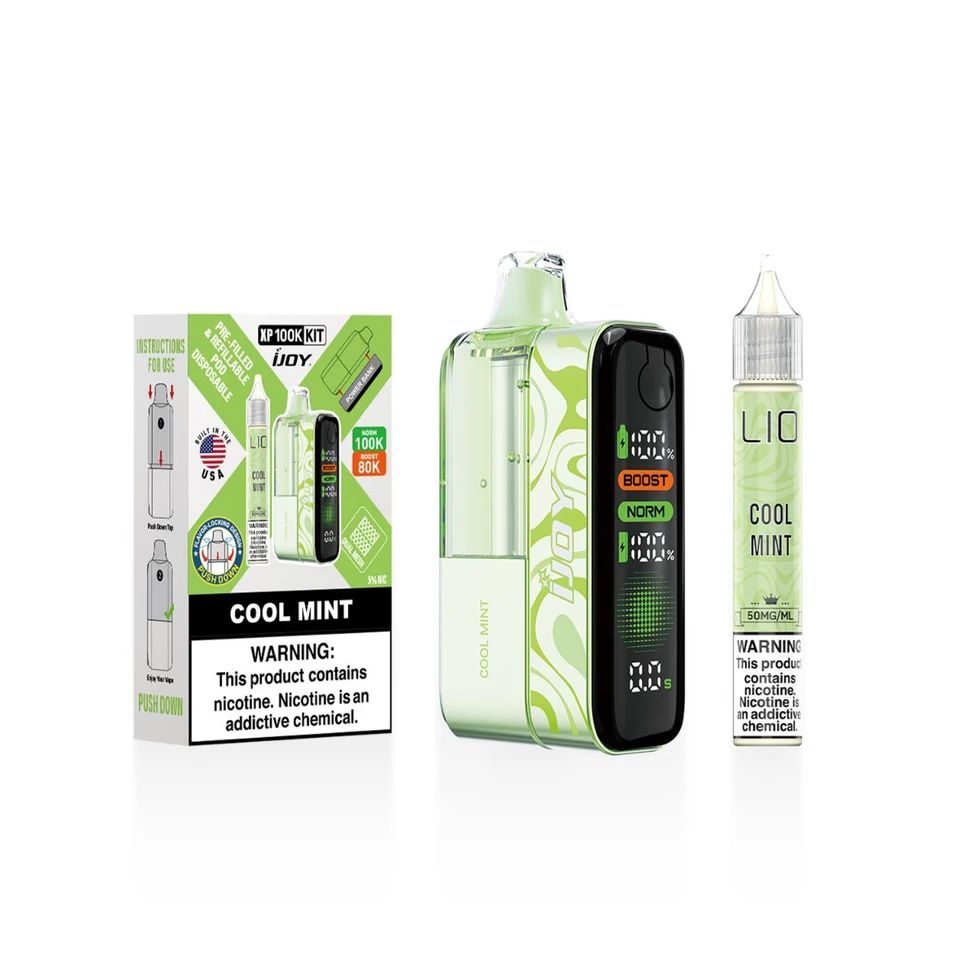 iJoy XP100K Disposable + 15mL (LIQ Salt) Cool Mint with packaging