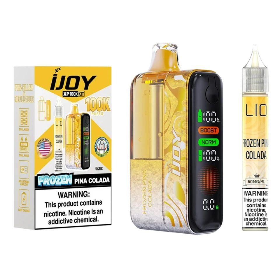 iJoy XP100K Disposable + 15mL (LIQ Salt) Frozen Pina Colada with packaging