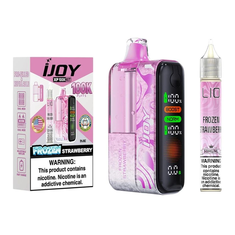 iJoy XP100K Disposable + 15mL (LIQ Salt) Frozen Strawberry with packaging