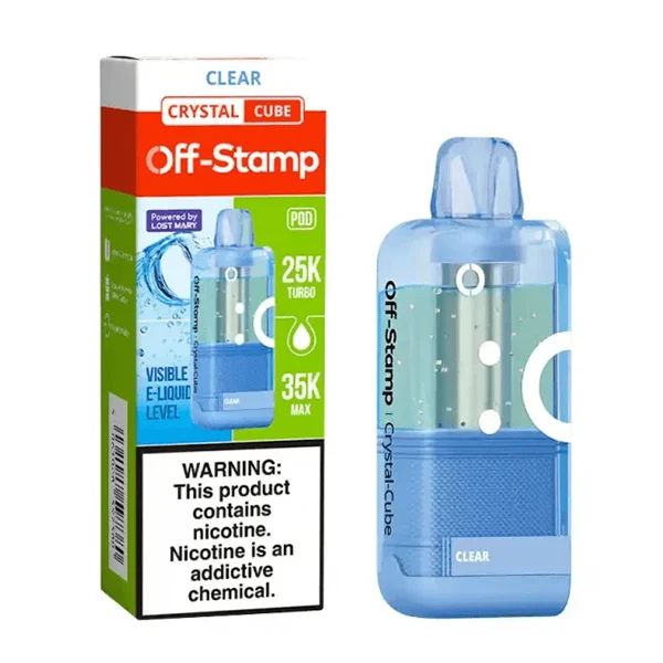 Off Stamp X Cube 35K Crystal Disposable Pod Clear with packaging