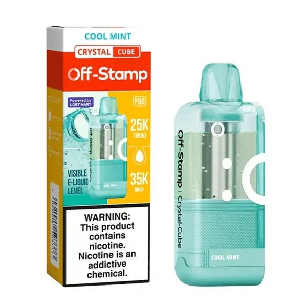 Off Stamp X Cube 35K Crystal Disposable Pod Cool Mint with packaging