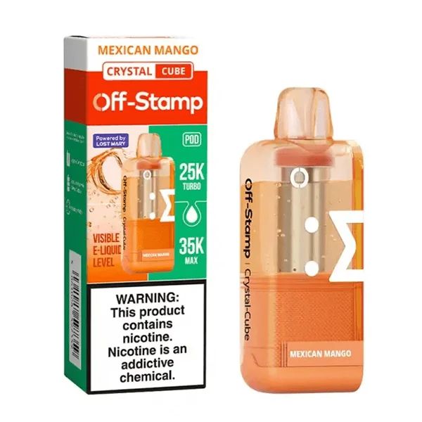 Off Stamp X Cube 35K Crystal Disposable Pod Mexican Mango with packaging