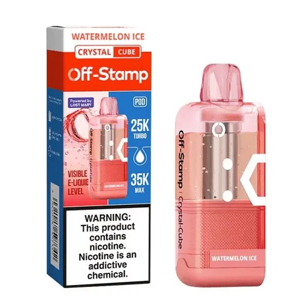 Off Stamp X Cube 35K Crystal Disposable Pod Watermelon Ice with packaging