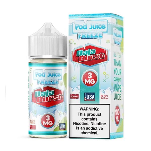 Pod Juice - Baja Burst Freeze - 100mL bottle with packaging