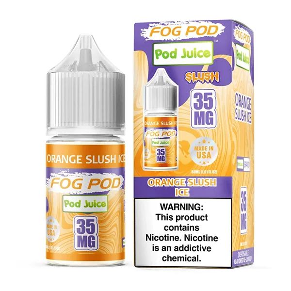 Pod Juice x Fog Pod - Orange Slush Ice - 30mL Salts 35mg with packaging