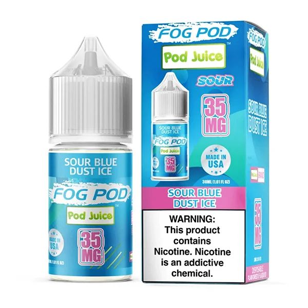 Pod Juice x Fog Pod - Sour Blue Dust Ice - 30mL Salts 35mg with packaging