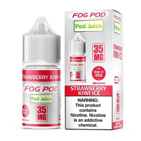 Pod Juice x Fog Pod - Strawberry Kiwi Ice - 30mL Salts 35mg with packaging
