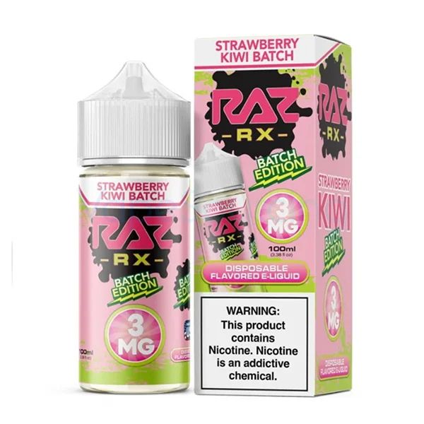 Pod Juice x RAZ - Strawberry Kiwi Batch - 100mL 3mg with packaging