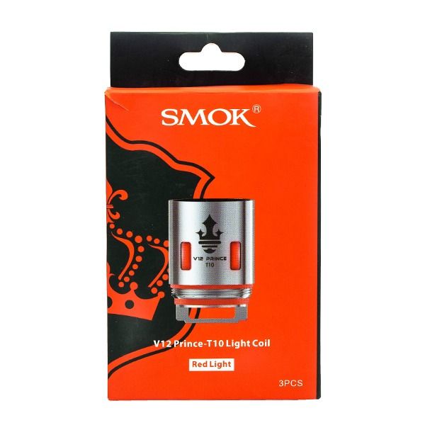 SMOK TFV12 Prince Replacement Coils 3-Pack - 0.15ohm Prince T10 Light - Red with Packaging
