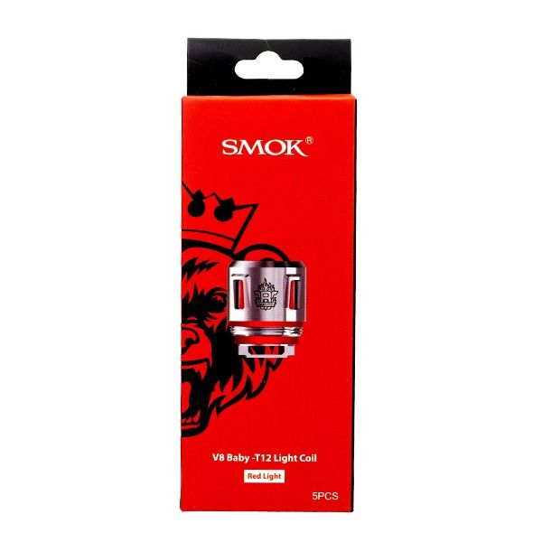 SMOK TFV8 Baby Coils (5-Pack) - Baby T12 Light - Red with packaging