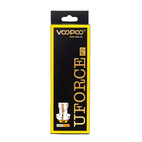 VooPoo UForce Replacement Coils 5-Pack - P2 0.6 Single Mesh with packaging