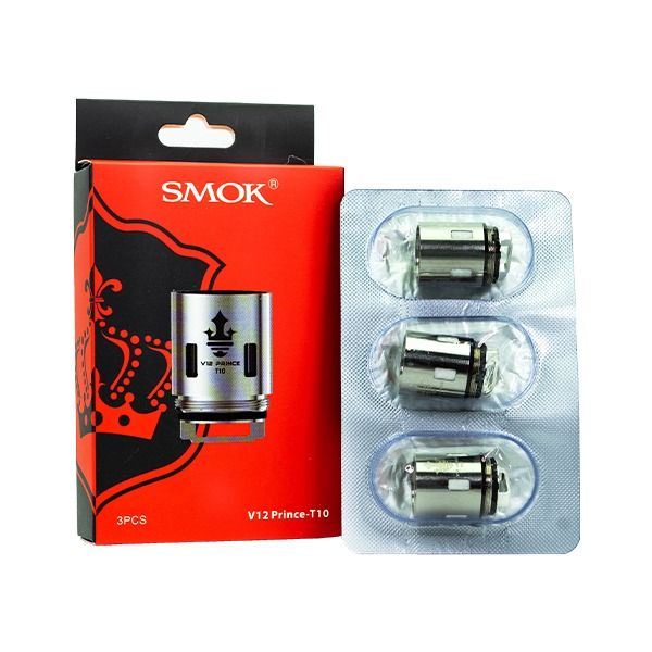 SMOK TFV12 Prince Replacement Coils 3-Pack - 0.12ohm Prince T10 with Packaging
