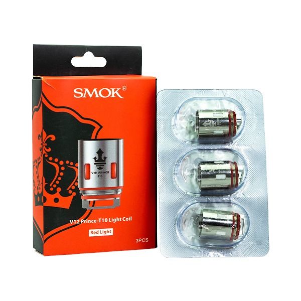 SMOK TFV12 Prince Replacement Coils 3-Pack - 0.15ohm Prince T10 Light - Red with Packaging
