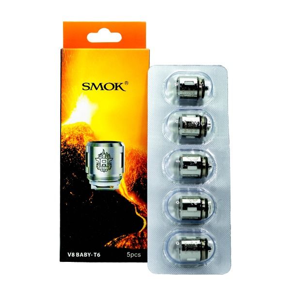 SMOK TFV8 Baby Coils (5-Pack) - Baby T6 0.2ohm Sextuple with packaging
