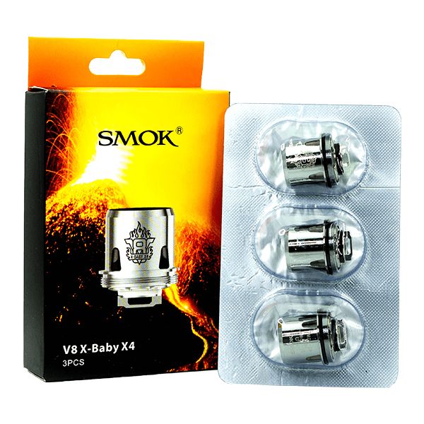 SMOK TFV8 X-Baby Replacement Coils 3-Pack - X4 0.13ohm (3-Pack) with Packaging