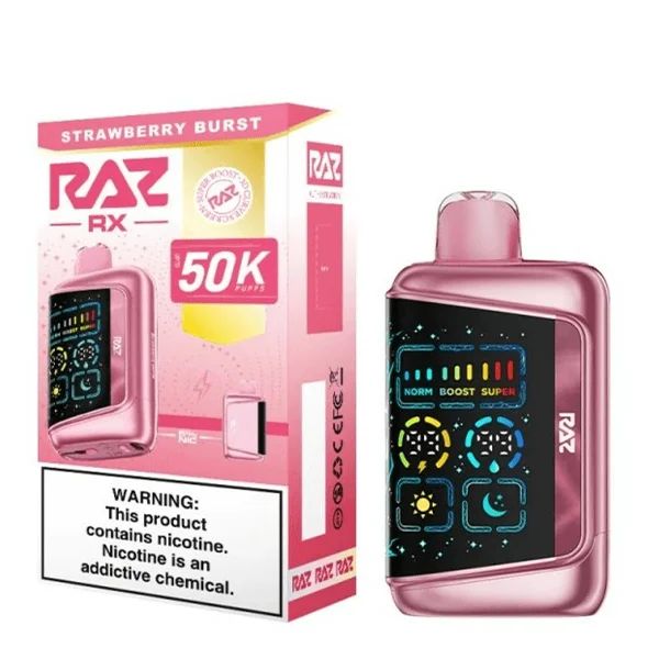 RAZ RX Dew Edt. 50K Disposable strawberry burst with packaging