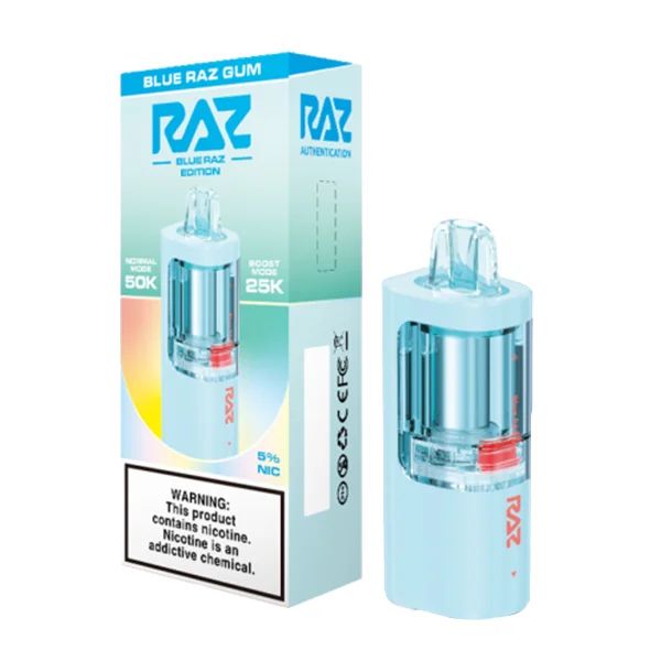 Raz Vue Disposable Pod blue raz gum with packaging