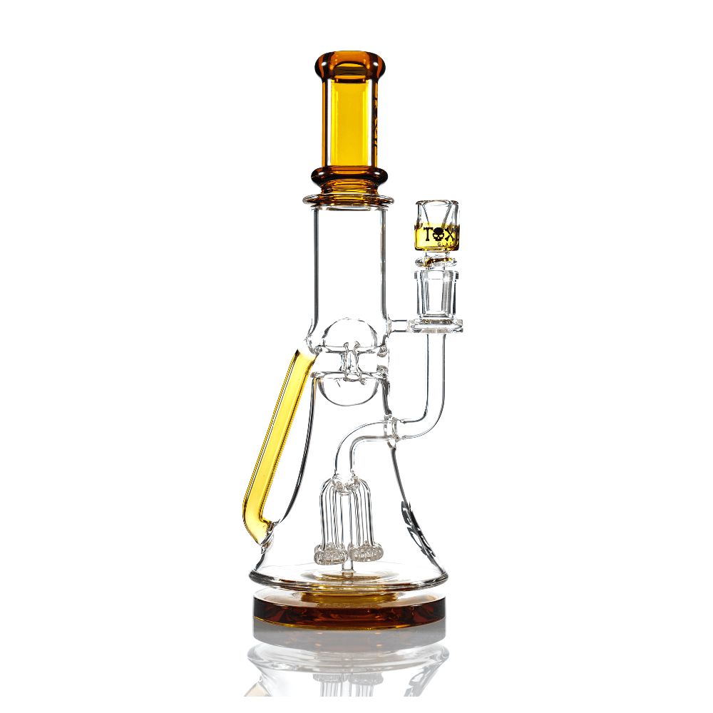 MKGlass TX40 Toxic Squid Perc Recycler Beaker (Water Pipe) - Gold
