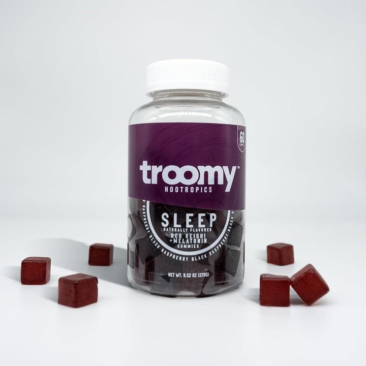 TROOMY NOOTROPICS Gummies 60ct Bottle Red Reishi + Melatonin Gummies