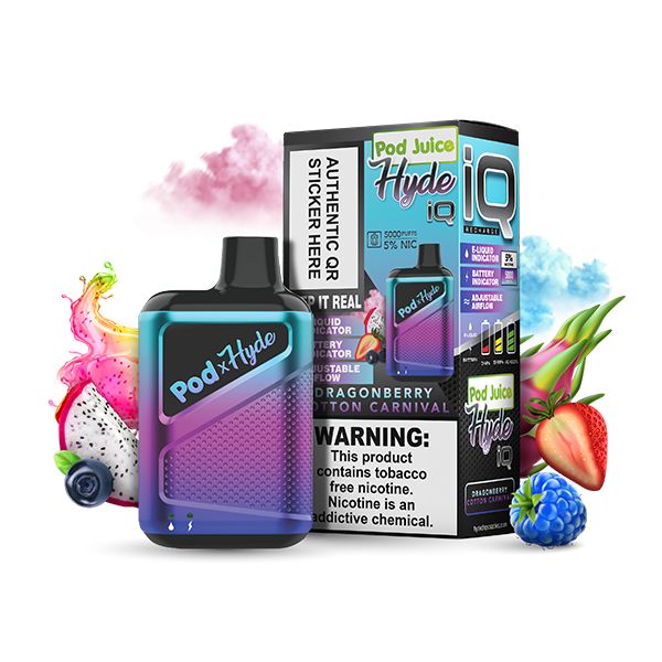 Pod Juice – Hyde IQ Disposable | 5000 Puffs | 8mL Dragonberry Cotton Clouds with Packaging