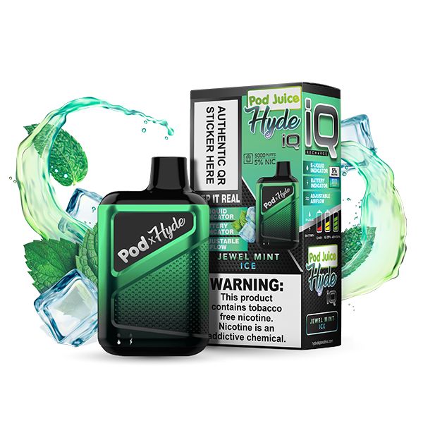 Pod Juice – Hyde IQ Disposable | 5000 Puffs | 8mL Jewel Mint Ice With Packaging