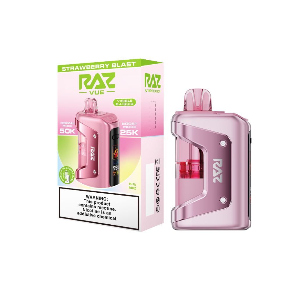 Raz Vue 50K Disposable + Power Dock - Strawberry Blast With Packaging